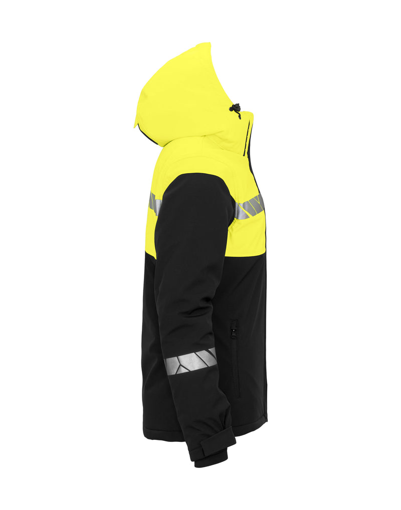 Pro-Job Progression 7418 Ladies Padded Softshell Jacket - Black/Yellow