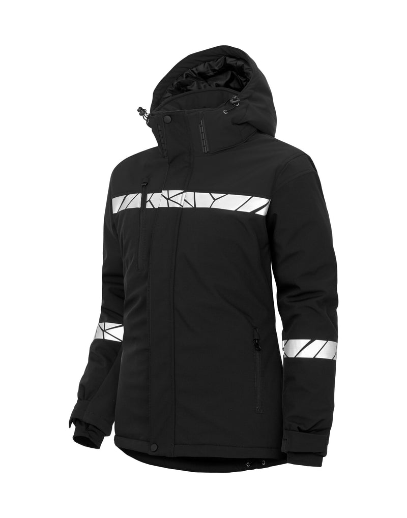 Pro-Job Progression 7418 Ladies Padded Softshell Jacket - Black/Black