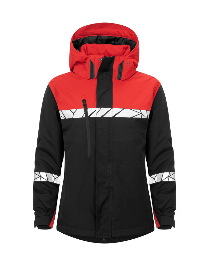 Pro-Job Progression 7420 Ladies Functional Padded Shell Jacket - Black/Red