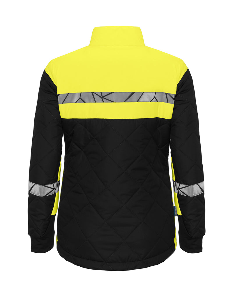 Pro-Job Progression 7421 Ladies Lightweight Quilted Jacket - Black/Yellow