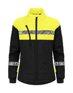 Pro-Job Progression 7421 Ladies Lightweight Quilted Jacket - Black/Yellow