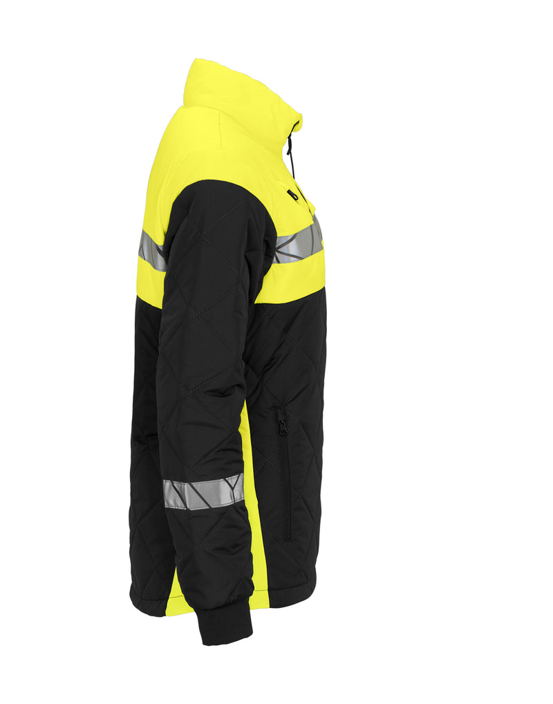Pro-Job Progression 7421 Ladies Lightweight Quilted Jacket - Black/Yellow