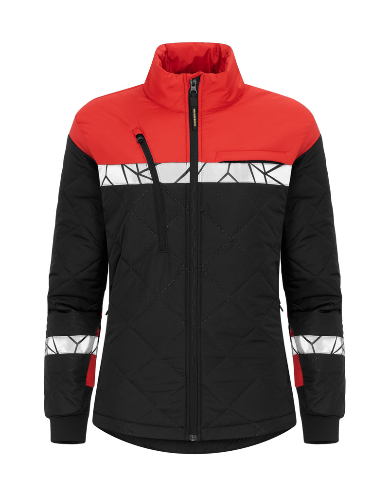 Pro-Job Progression 7421 Ladies Lightweight Quilted Jacket - Black/Red
