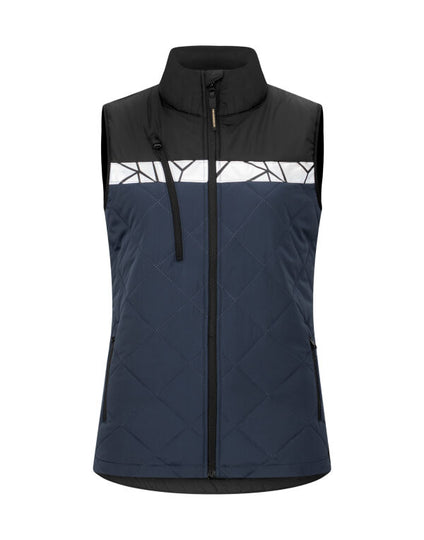 Pro-Job Progression 7701 Ladies Quilted Vest - Navy/Black