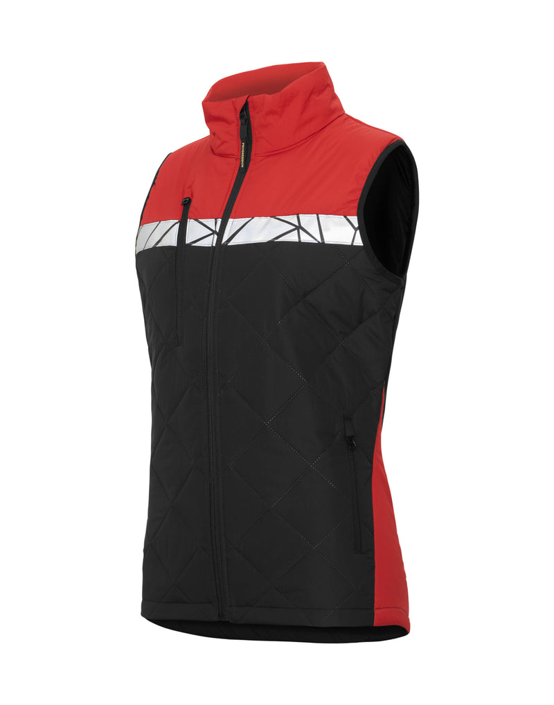 Pro-Job Progression 7701 Ladies Quilted Vest - Black/Red