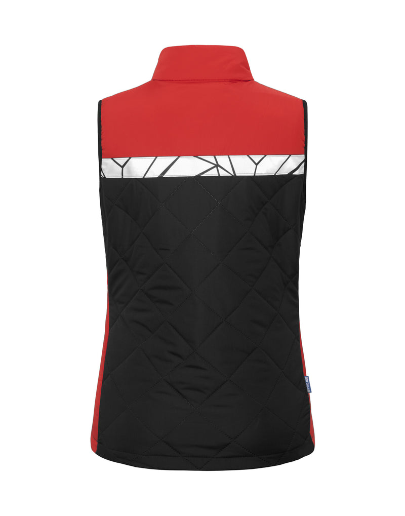 Pro-Job Progression 7701 Ladies Quilted Vest - Black/Red