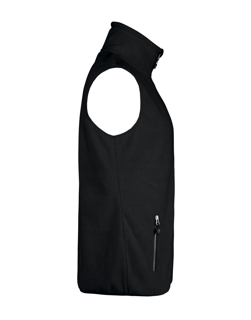 Printer Red Sideflip Fleece Vest - Black