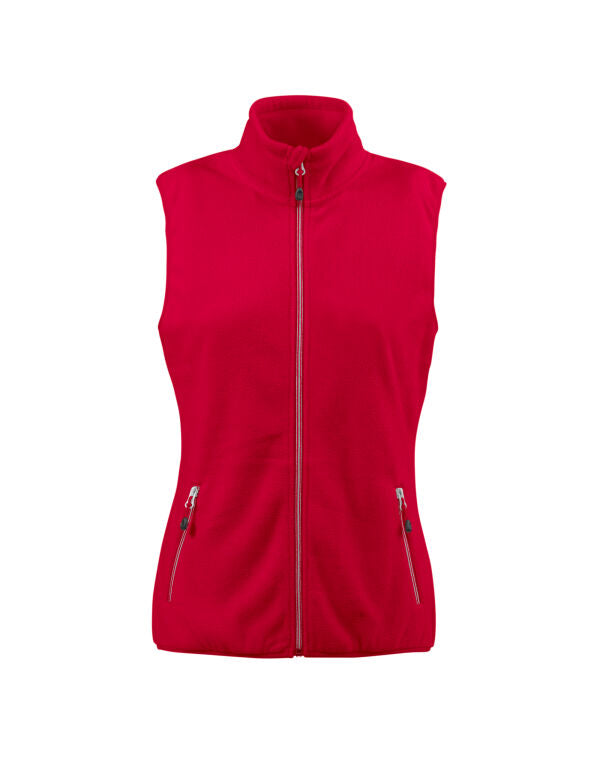 Printer Red Ladies Sideflip Fleece Vest - Red