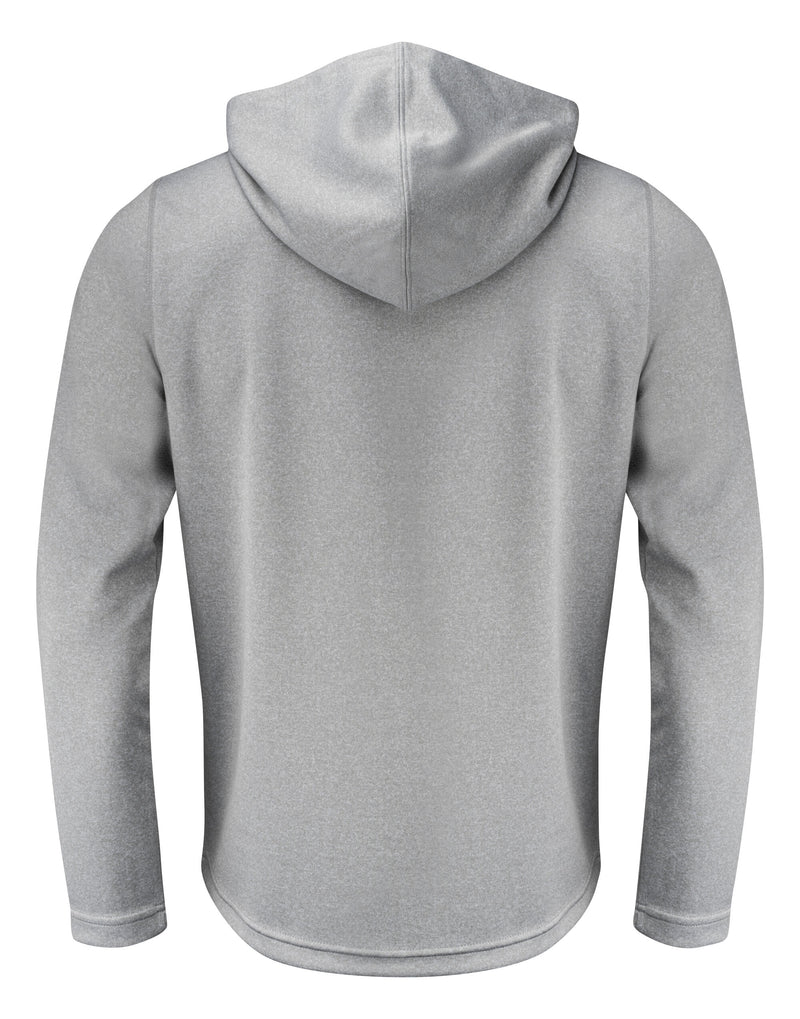 Printer Red Layback Full Zip Hoodie - Grey Melange