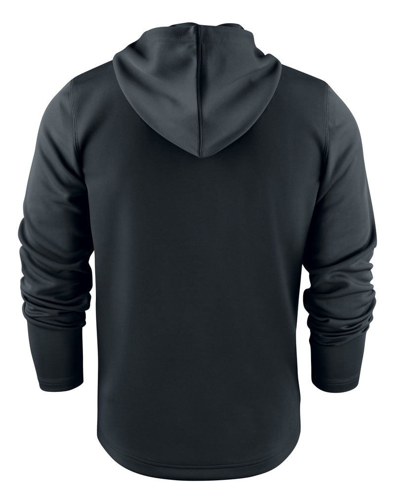 Printer Red Layback Full Zip Hoodie - Black