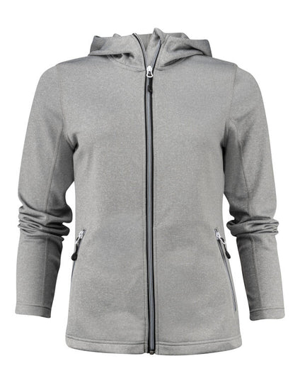 Printer Red Ladies Layback F/Z Hoodie - Grey Melange