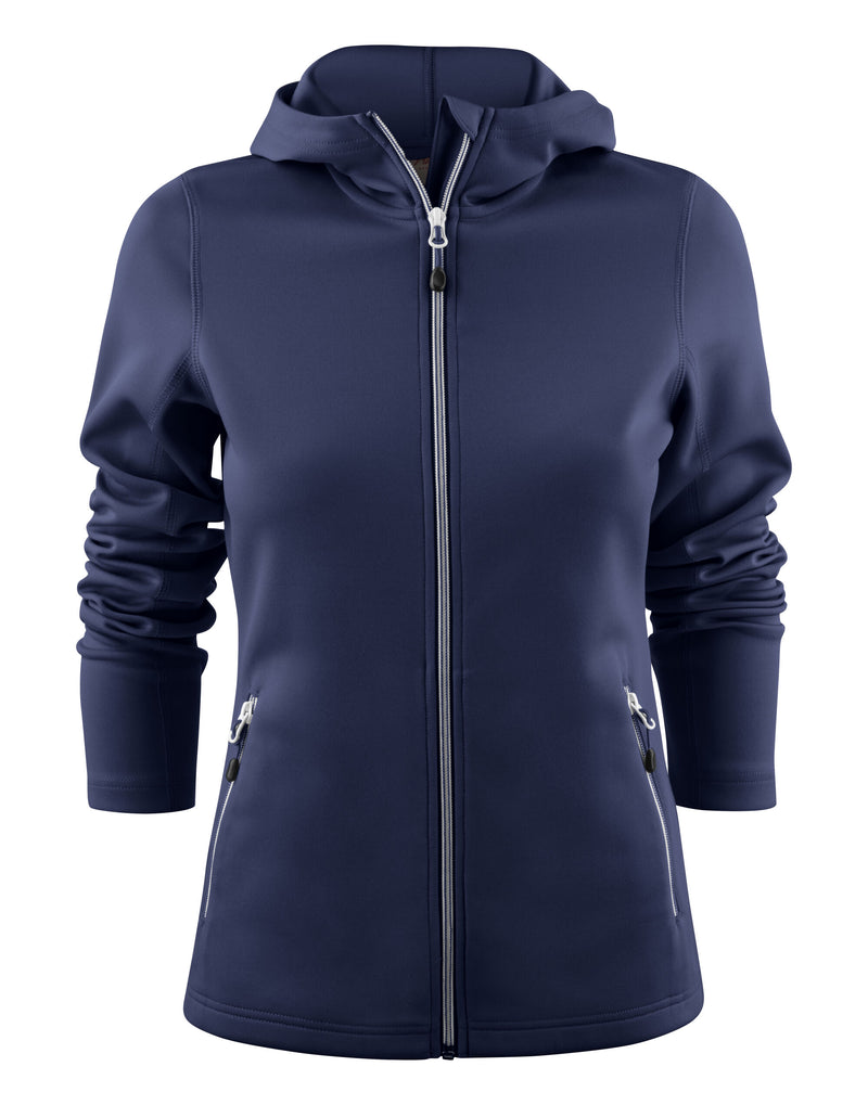 Printer Red Ladies Layback F/Z Hoodie - Navy