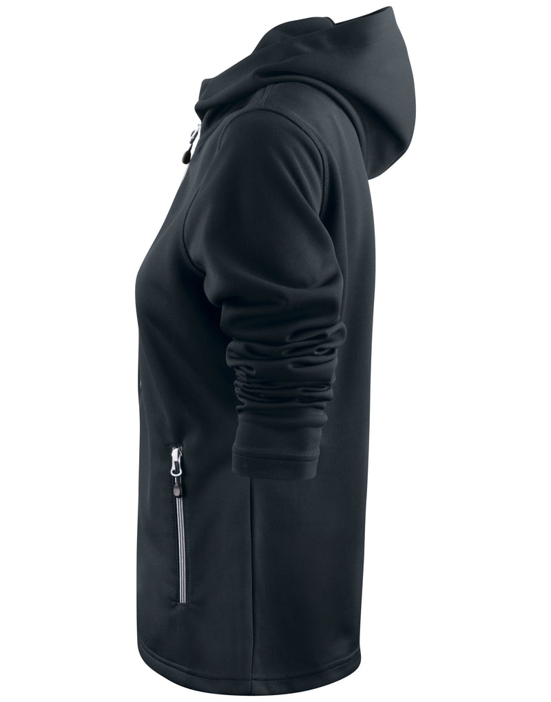 Printer Red Ladies Layback F/Z Hoodie - Black