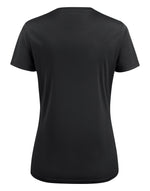 Printer Red Ladies Run Active T-Shirt - Black