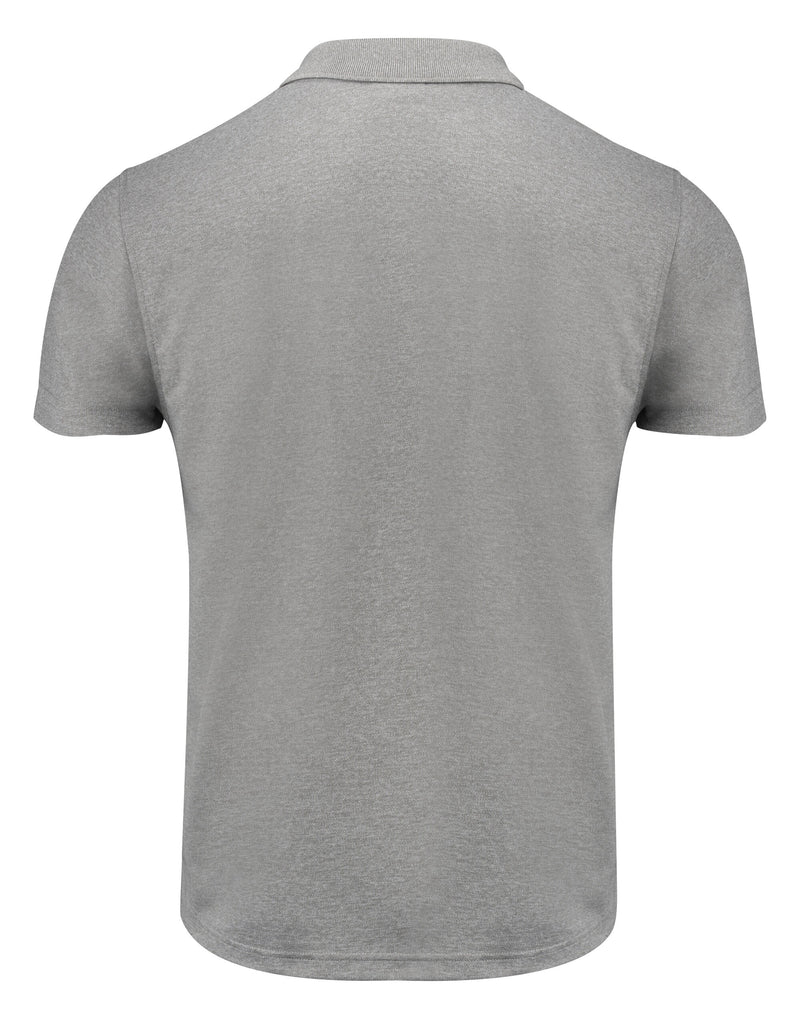 Printer Red Smash Polo Shirt - Grey Melange