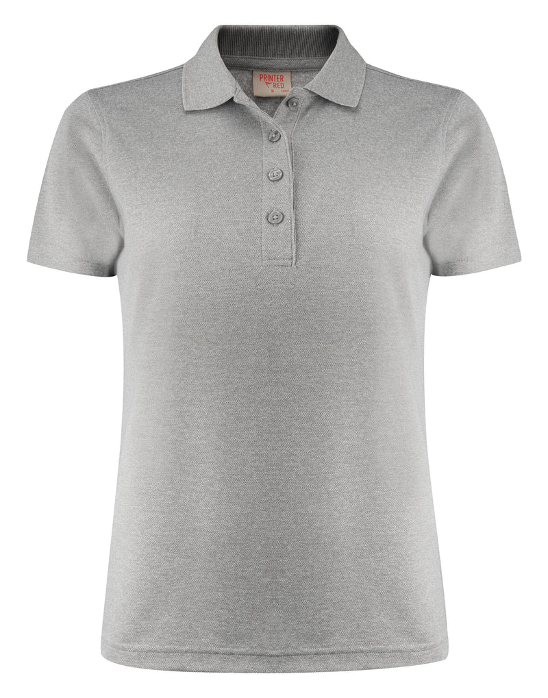 Printer Red Ladies Smash Polo Shirt - Grey Melange