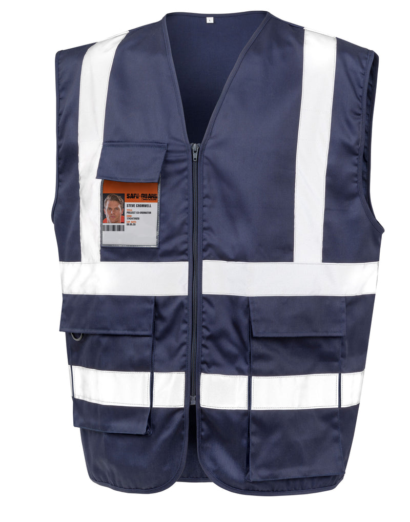 Work-Guard by Result Heavy Duty Polycotton Security Vest - Navy