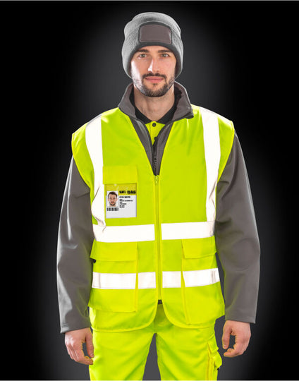 Work-Guard by Result Heavy Duty Polycotton Security Vest - Black
