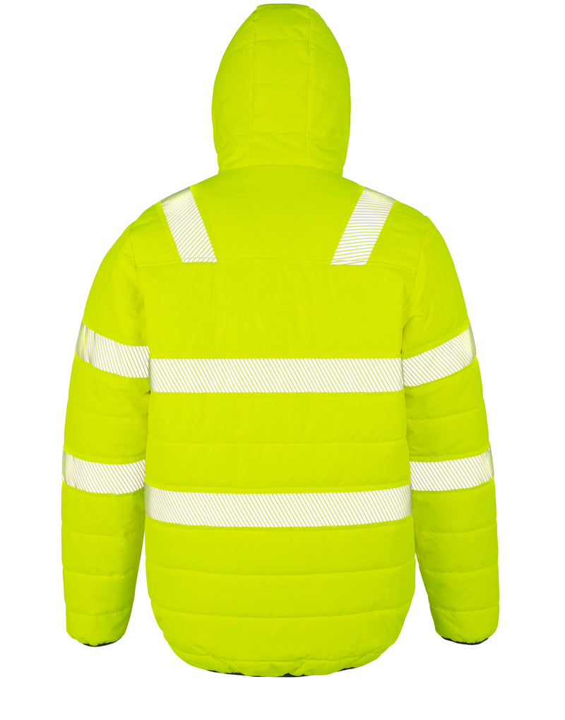 Result Recycled Recycled Ripstop Padded Safety Jacket - Fluoresent Yellow