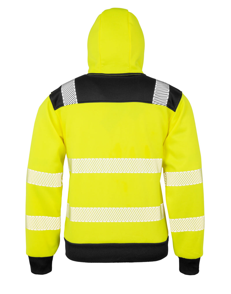 Result Recycled Recycled Zipped Safety Hoody - Fluoresent Yellow