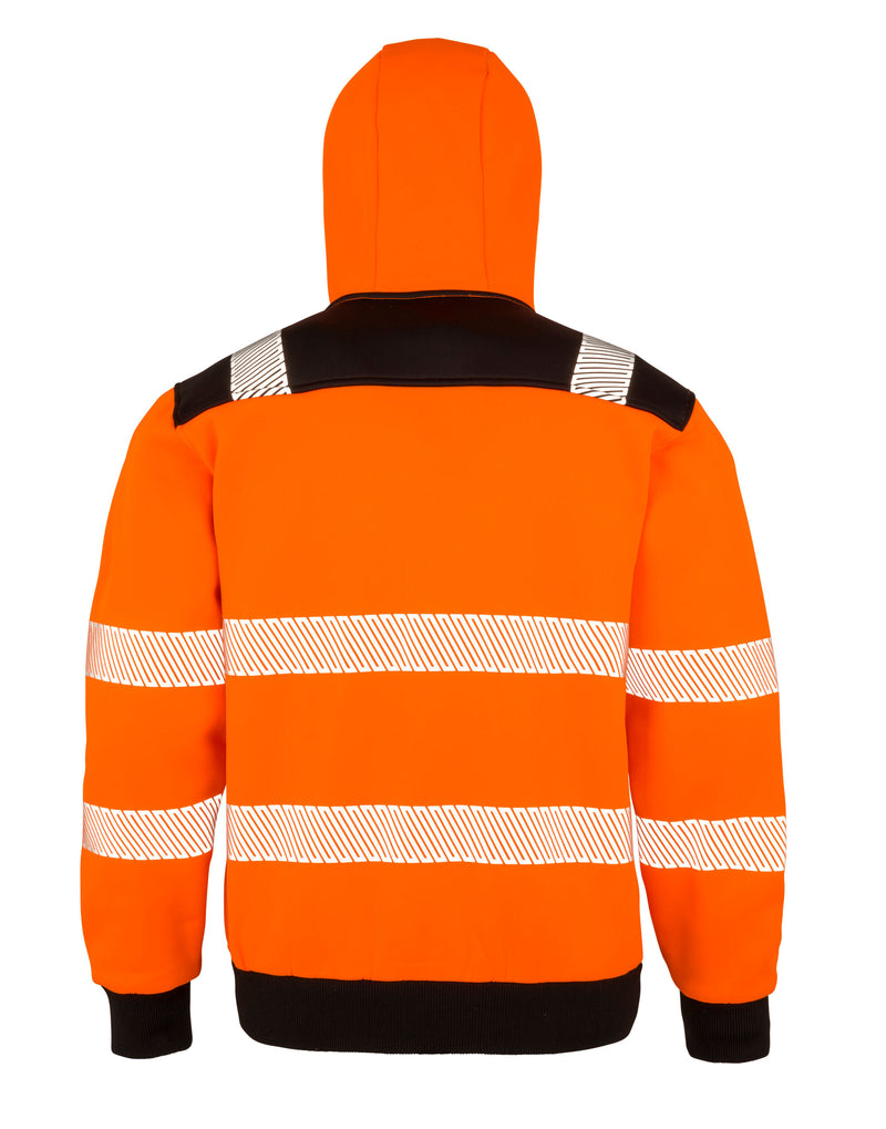 Result Recycled Recycled Zipped Safety Hoody - Fluoresent Orange