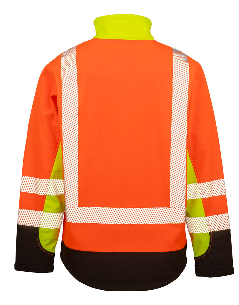 Result Recycled 3-Layer Printable 3-Tone Safety Softshell - Fluor Yellow/Fluor Orange/Black