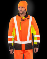 Result Recycled 3-Layer Printable 3-Tone Safety Softshell - Fluor Yellow/Fluor Orange/Black