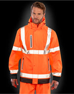 Result Recycled Heavy Duty Prism Pu Safe & Dry Jacket With Recycled Backing - Fluorescent Orange/Black