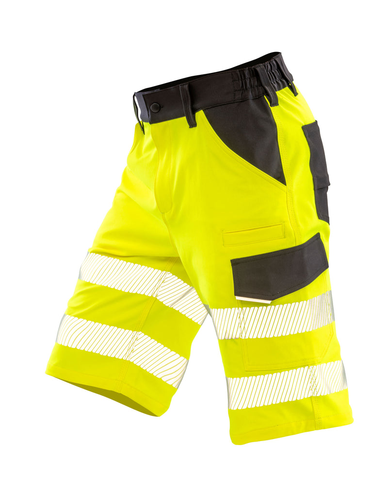 Result Safeguard Recycled Dynamic Stretch Safety Shorts - Fluoresent Yellow