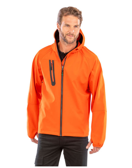 Result Recycled 3-Layer Recycled Printable Casual Hooded Softshell - Black/Black
