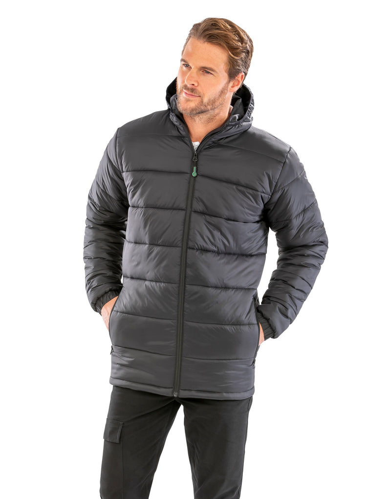 Result Recycled Recycled Hooded Padded Parka - Black