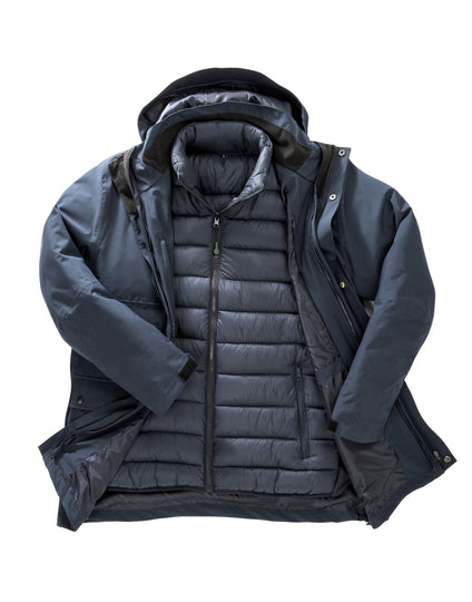 Result Recycled Recycled 3-In-1 Padded Ripstop Jacket - Navy