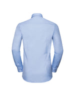 Russell Collection Men'S Long Sleeve Tailored Contrast Herringbone Shirt - thumbnail 2