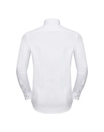 Russell Collection Men'S Long Sleeve Tailored Contrast Herringbone Shirt - thumbnail 5