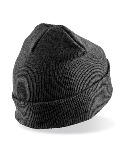 Result Recycled Recycled Double Knit Printers Beanie - Black