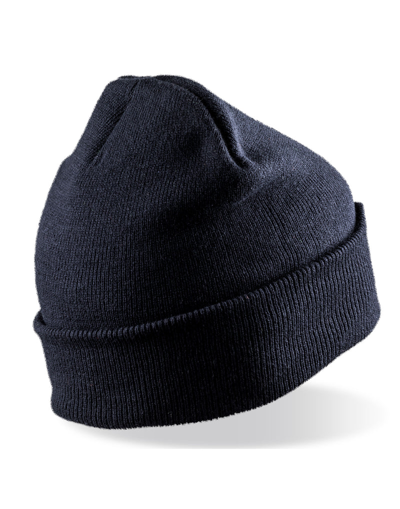 Result Recycled Recycled Double Knit Printers Beanie - Navy