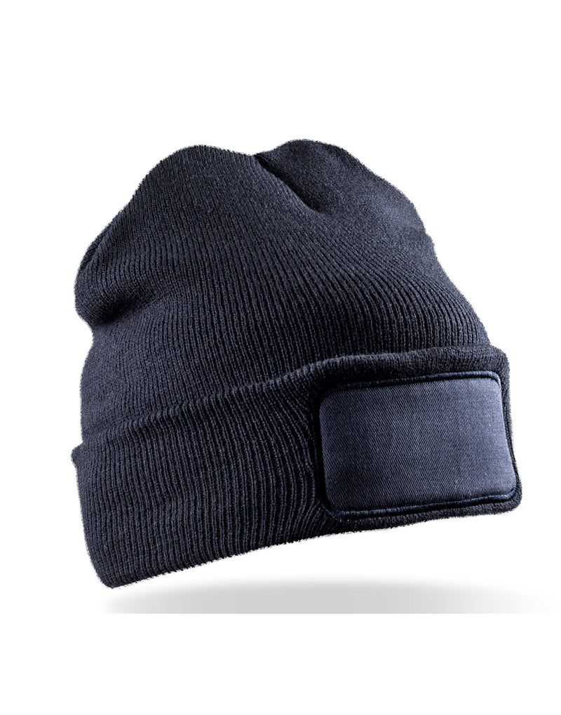 Result Recycled Recycled Double Knit Printers Beanie - Navy