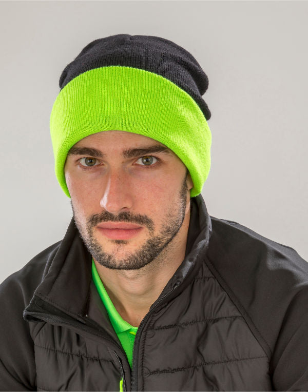 Result Recycled Recycled Black Compass Beanie - Black/ Grey
