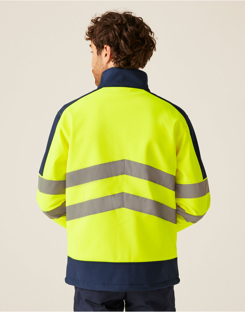 Regatta High Visibility TRA625 Pro 3 Layer Softshell - Yellow/Navy