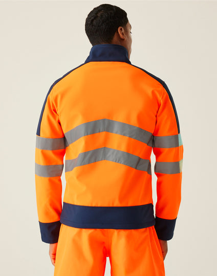 Regatta High Visibility TRA625 Pro 3 Layer Softshell - Orange/Navy