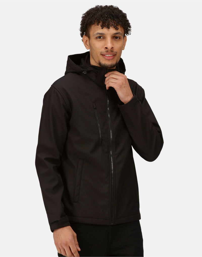 Regatta Professional TRA701 Venturer 3 Layer Hooded Softshell - Black/Black