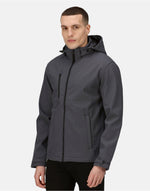 Regatta Professional TRA701 Venturer 3 Layer Hooded Softshell - Seal Grey/Black