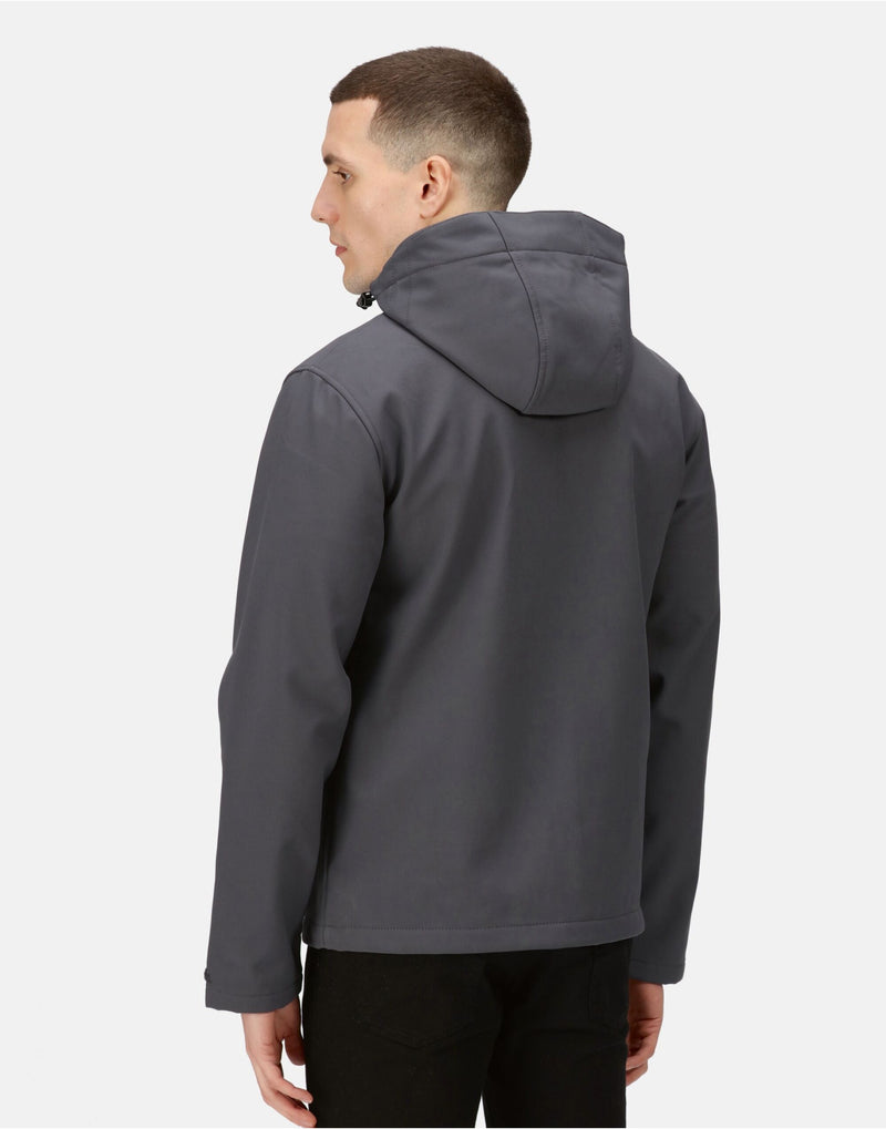Regatta Professional TRA701 Venturer 3 Layer Hooded Softshell - Seal Grey/Black