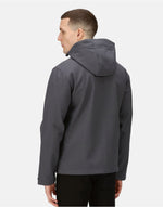 Regatta Professional TRA701 Venturer 3 Layer Hooded Softshell - Seal Grey/Black