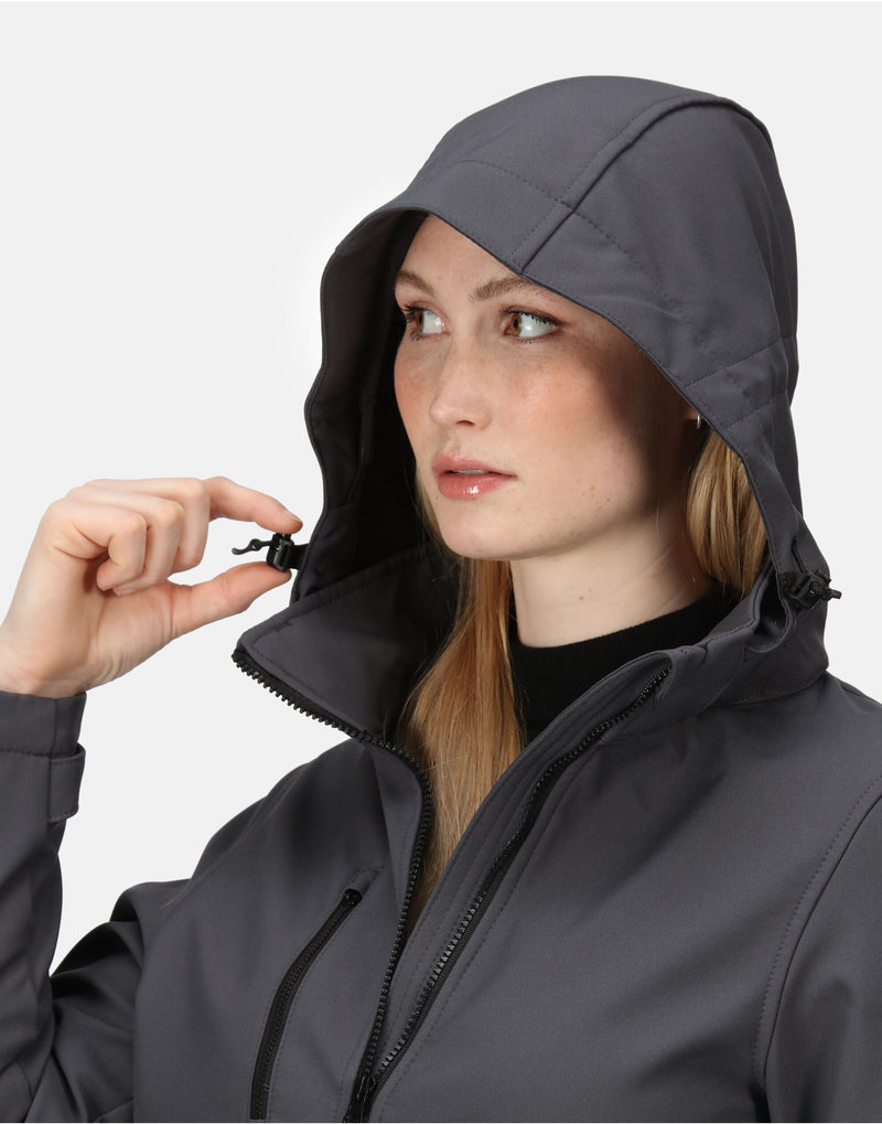 Regatta Professional TRA702 Women'S Venturer Hooded Softshell - Seal Grey/Black