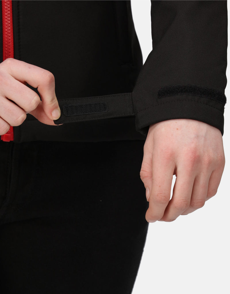 Regatta Professional TRA702 Women'S Venturer Hooded Softshell - Black/Red