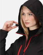 Regatta Professional TRA702 Women'S Venturer Hooded Softshell - Black/Red