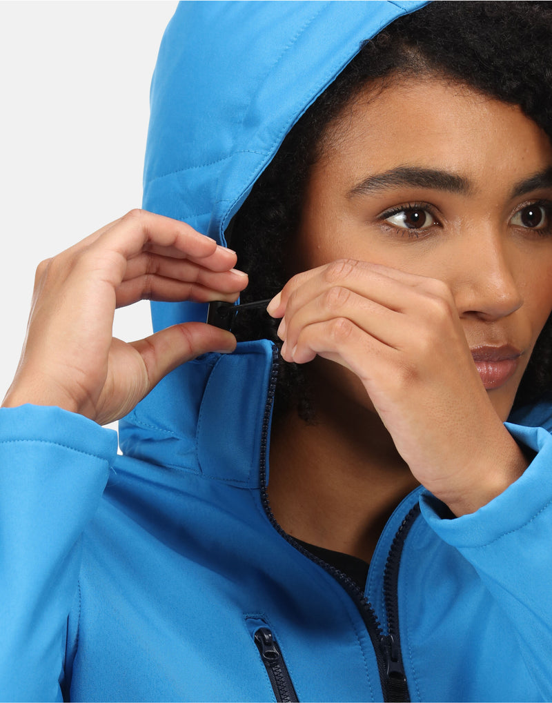 Regatta Professional TRA702 Women'S Venturer Hooded Softshell - French Blue / Navy