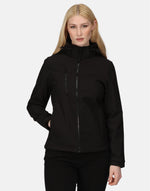 Regatta Professional TRA702 Women'S Venturer Hooded Softshell - Black/Black