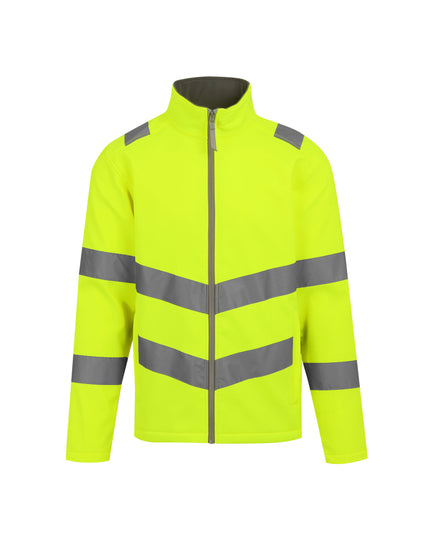 Regatta High Visibility TRA712 Hi-Vis Pro Contract Ablaze 2 Layer Softshell Jacket (Class 3) - Hi-Vis Yellow